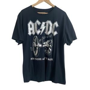 AC/DC Adult Top XL Graphic Band Tee Rocker Y2K Retro Concert Rock‎ Band Grunge